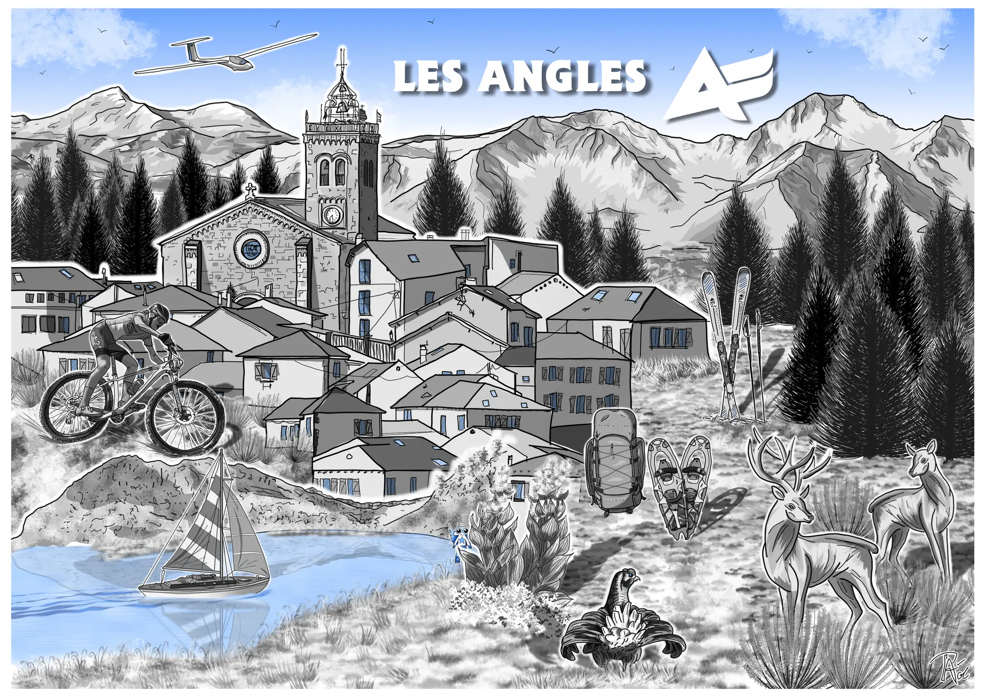Illustration Village de Les Angles