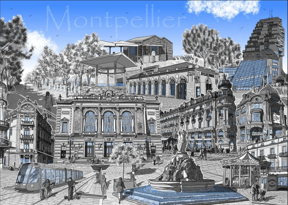 Carte Montpellier Vue générale