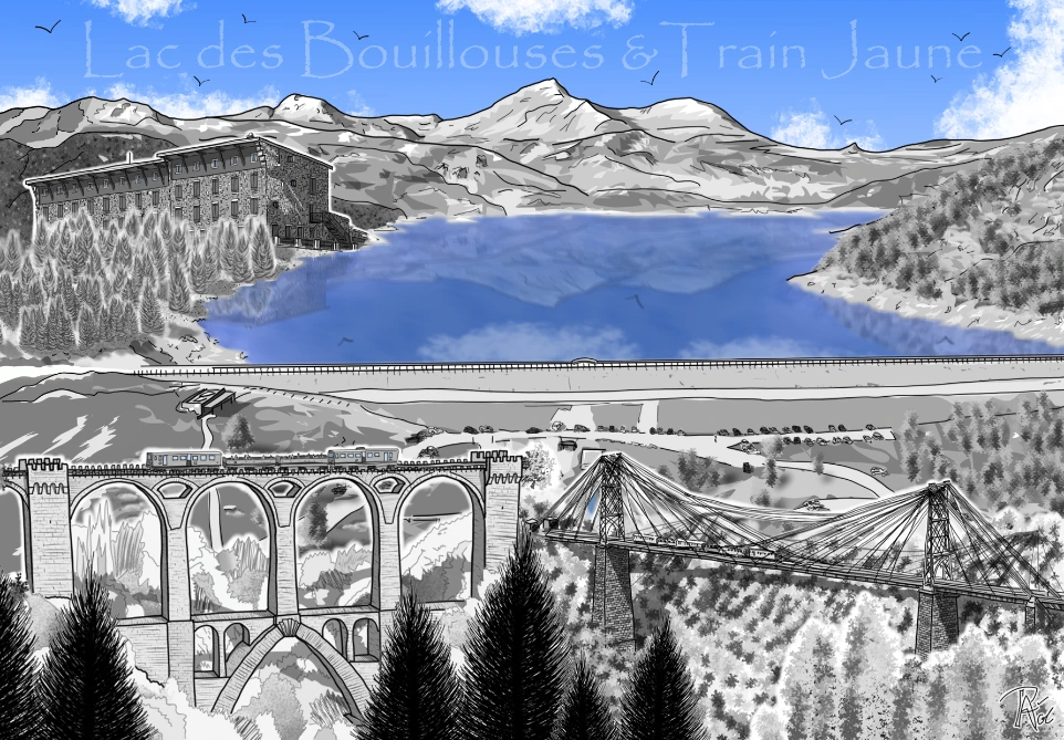Carte Lac des Bouillouses Train-Jaune