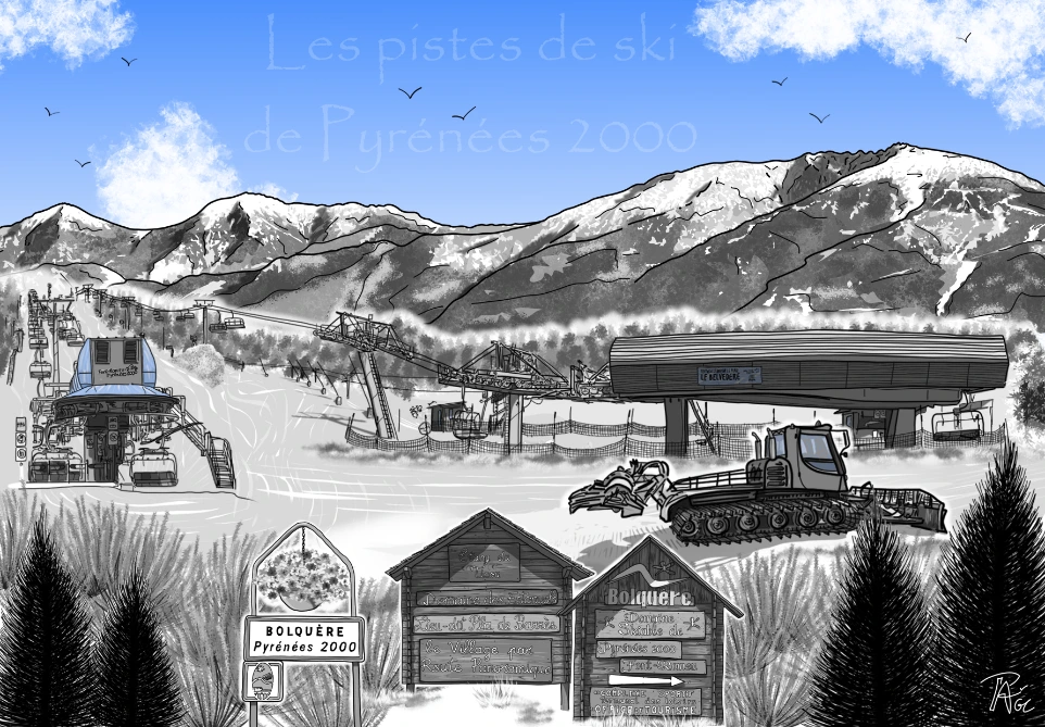 Carte Piste ski Bolquère Pyrénées 2000