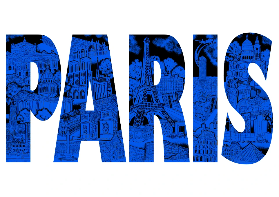 Carte Paris bleu et blanc