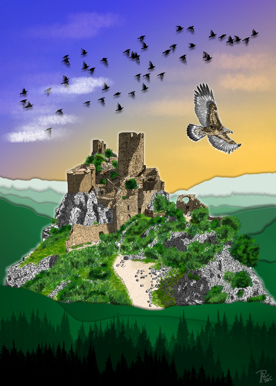 Illustration Chateaux Cathare