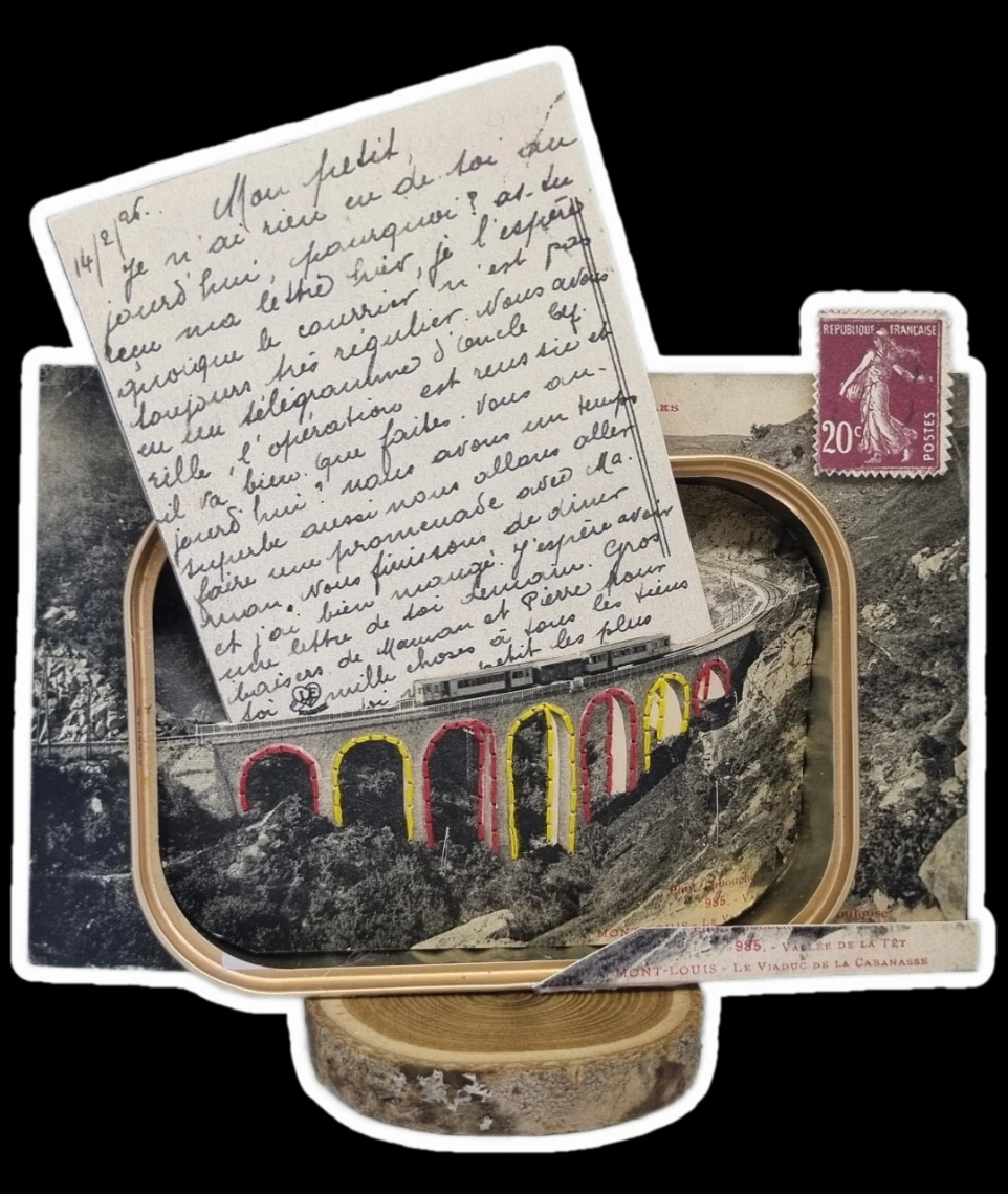 Carte Le Train-jaune (Pont et lettre)