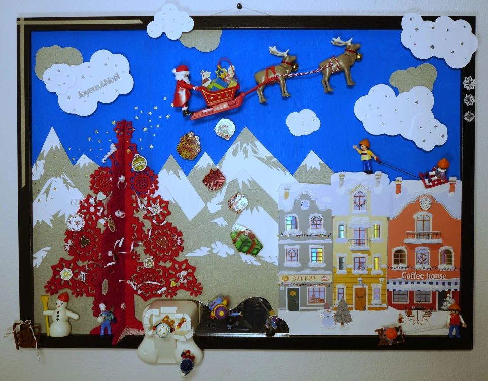 Tableau Noël à la montagne