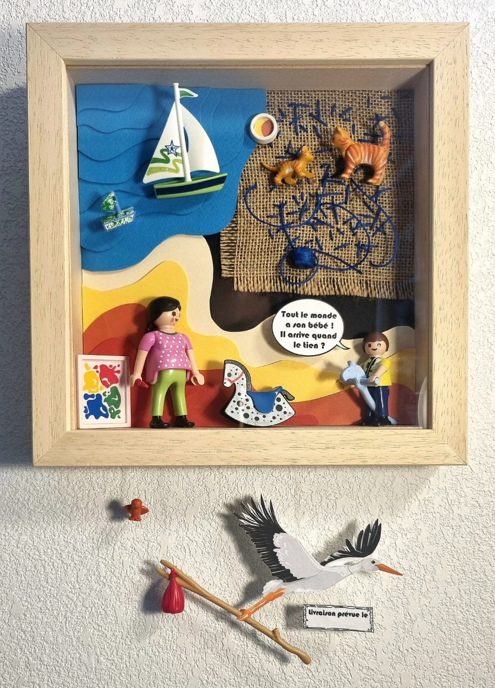 Tableau Playmobil Naissance de bébé