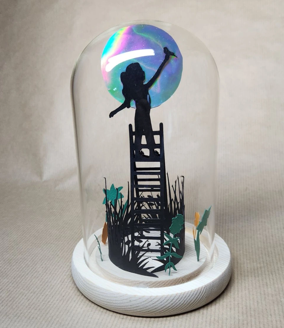 Cloche verre Femme Lune