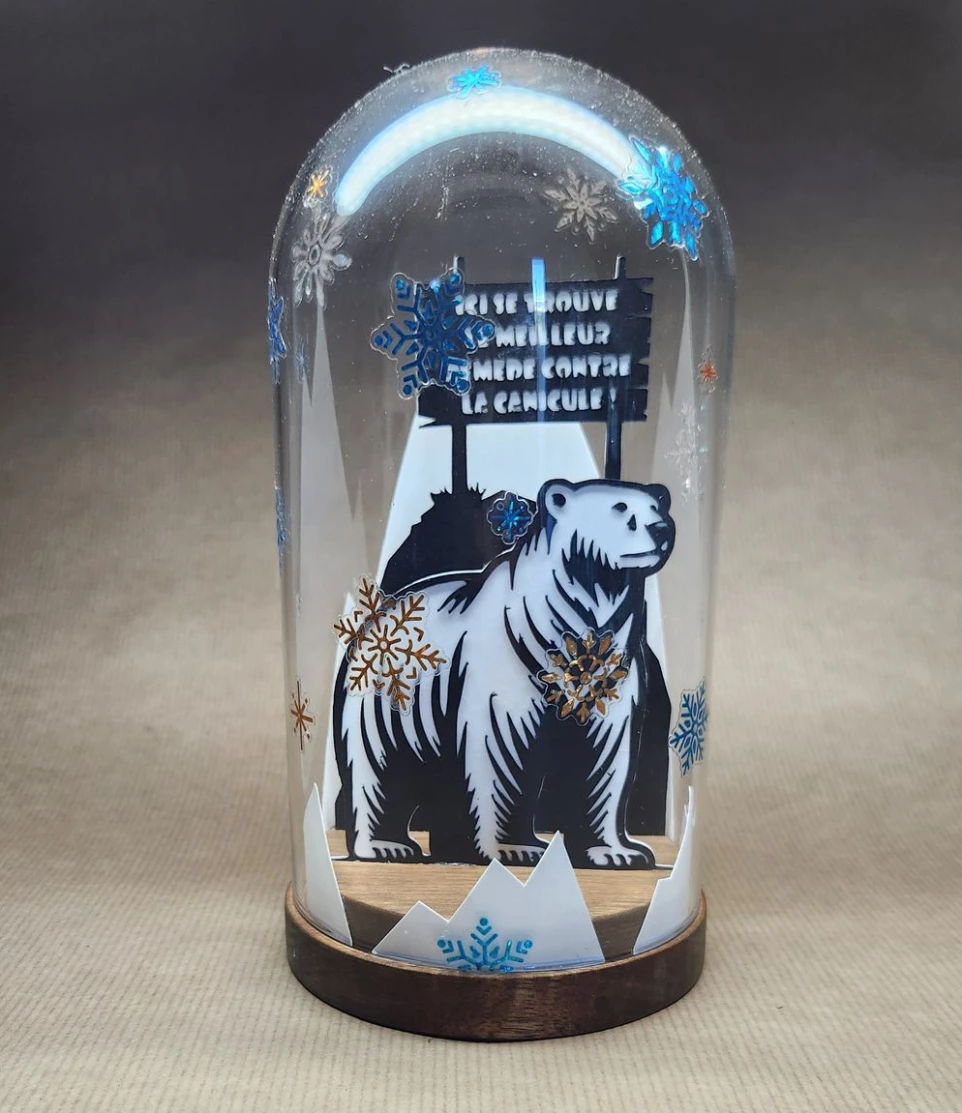 Cloche verre Ours canicule