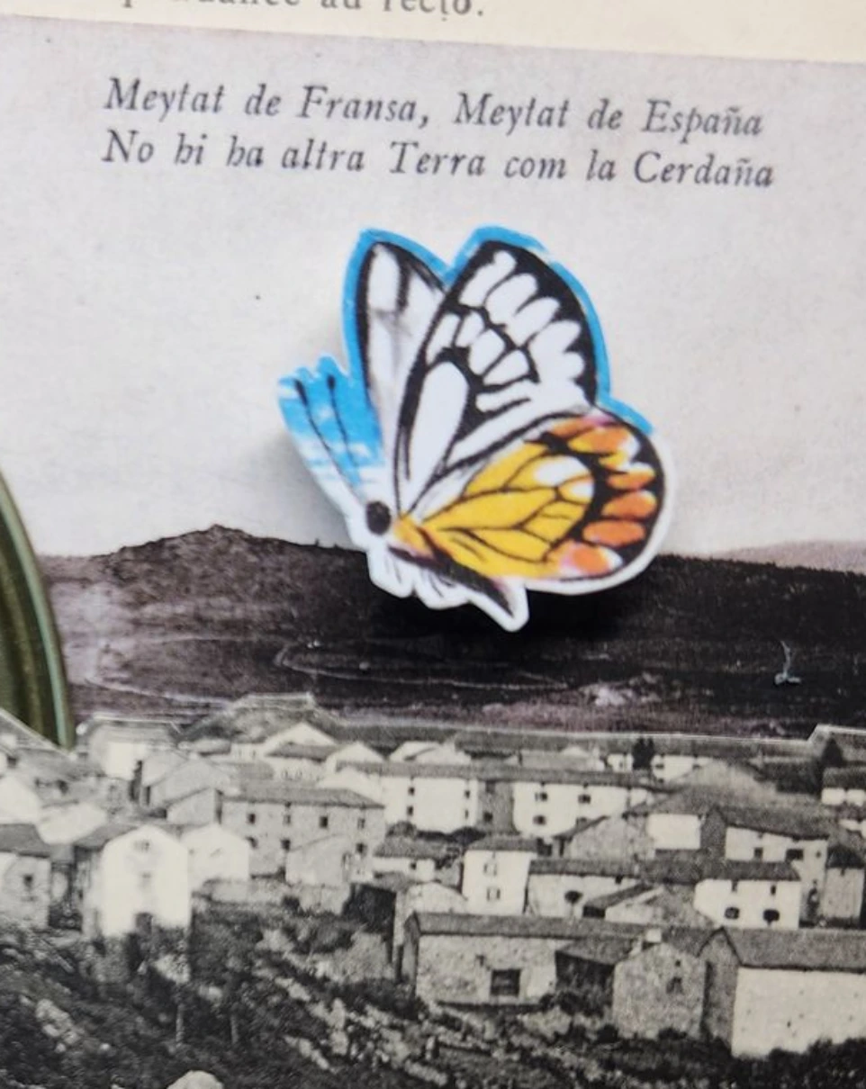 Carte postale Bolquère et son papillon zoom