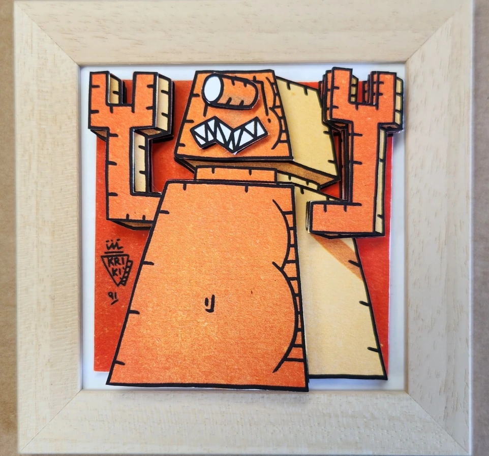 Tableau dessous de verre orange