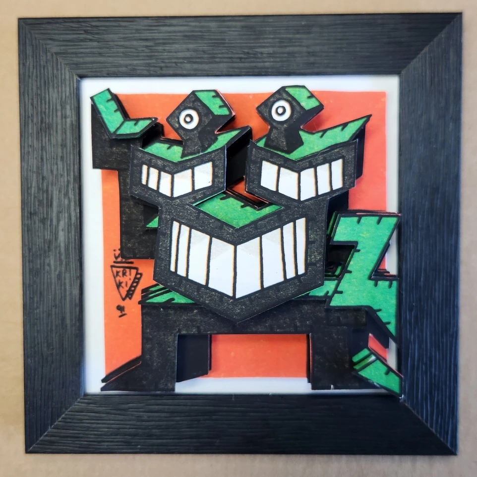 Tableau dessous de verre noir