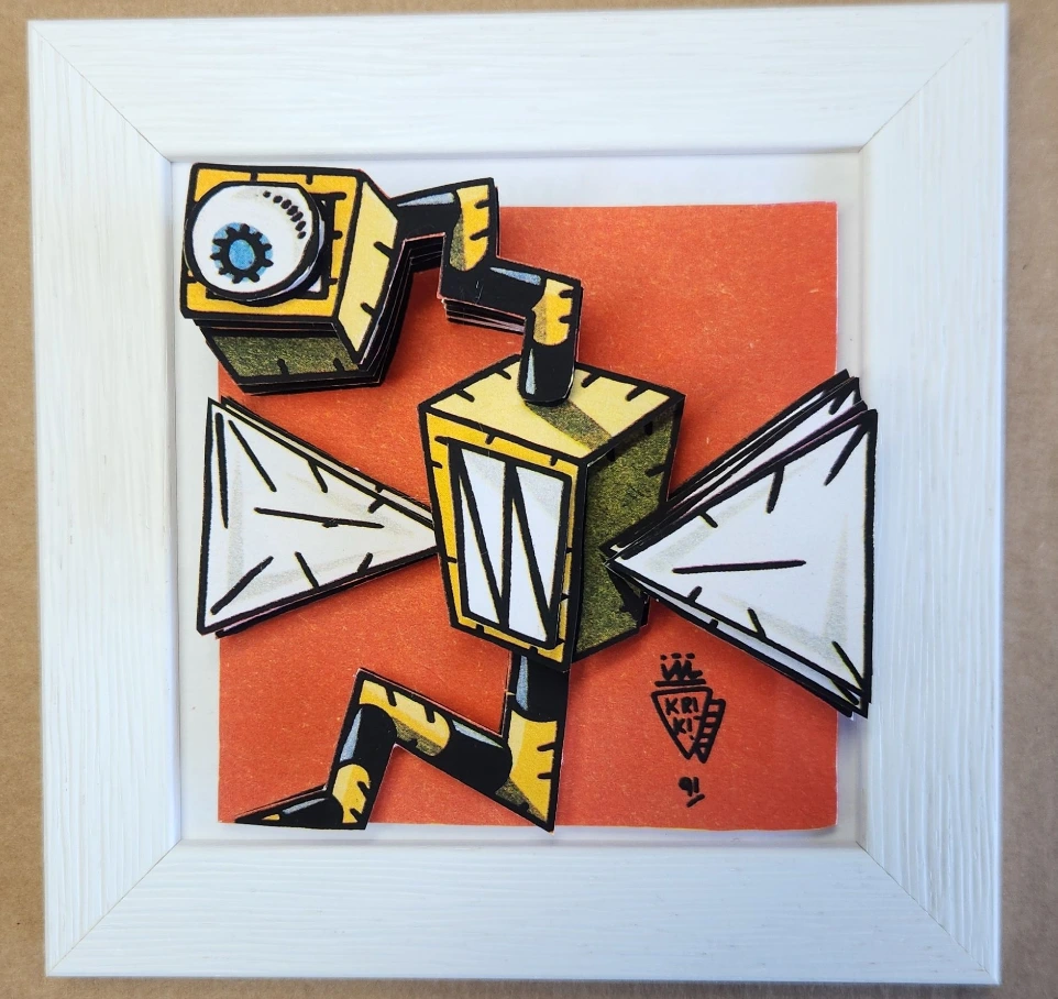 Tableau dessous de verre blanc